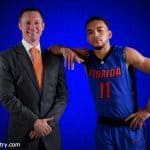 University of Florida head coach Mike White and sophomore point guard Chris Chiozza pose during basketball media day- Florida Gators basketball- 1280x852