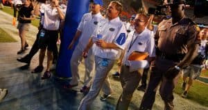 University of Florida head football coach Jim McElwain walks off of the field following his first win at Florida- Florida Gators football- 1280x852
