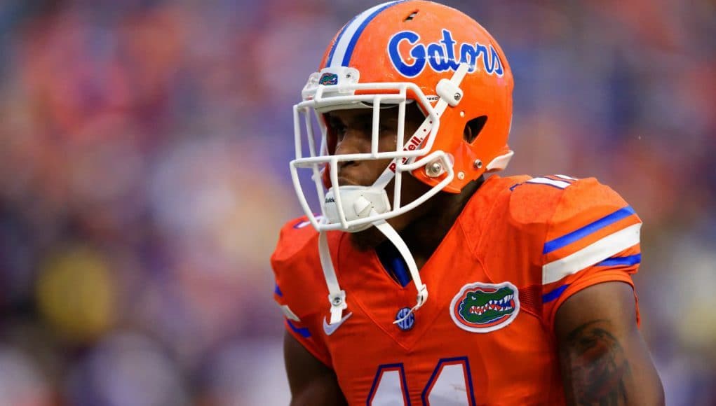 University of Florida junior receiver Demarcus Robinson warms up before the Gators game agianst East Carolina- Florida Gators Football- 1280x854