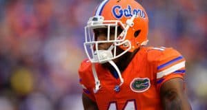 University of Florida junior receiver Demarcus Robinson warms up before the Gators game agianst East Carolina- Florida Gators Football- 1280x854