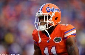 University of Florida junior receiver Demarcus Robinson warms up before the Gators game agianst East Carolina- Florida Gators Football- 1280x854