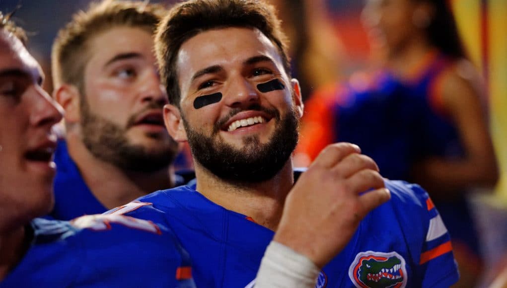 University of Florida quarterback Will Grier sings the alma mater after Florida's big win over New Mexico State- Florida Gators Football- 1280x852