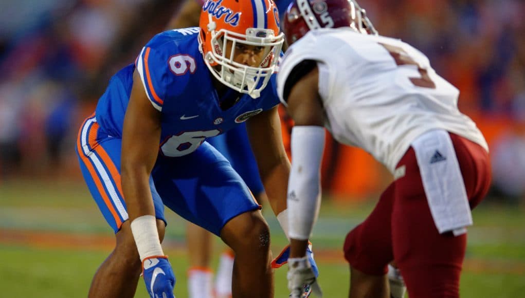 University of Florida sophomore cornerback Quincy Wilson lines up agianst a receivers from New Mexico State- Florida Gators Football- 1280x852