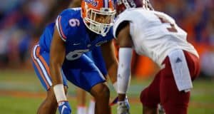 University of Florida sophomore cornerback Quincy Wilson lines up agianst a receivers from New Mexico State- Florida Gators Football- 1280x852