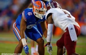 University of Florida sophomore cornerback Quincy Wilson lines up agianst a receivers from New Mexico State- Florida Gators Football- 1280x852