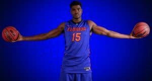 Florida Gators Basketball Media Day Portraits-Florida Gators center John Egbunu