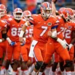 Florida Gators QB Will Grier leads the team out against Ole Miss- 1280x853