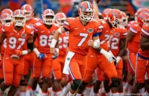 Florida Gators QB Will Grier leads the team out against Ole Miss- 1280x853