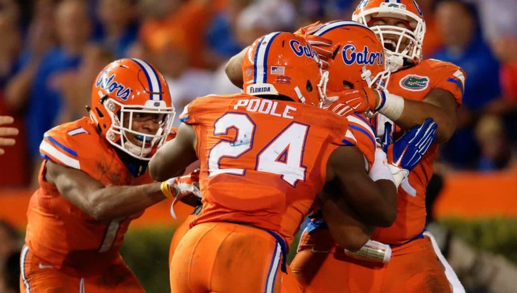 Florida Gators cornerback Brian Poole celebrates a play over Ole Miss- 1280x853