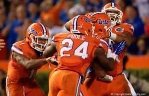 Florida Gators cornerback Brian Poole celebrates a play over Ole Miss- 1280x853