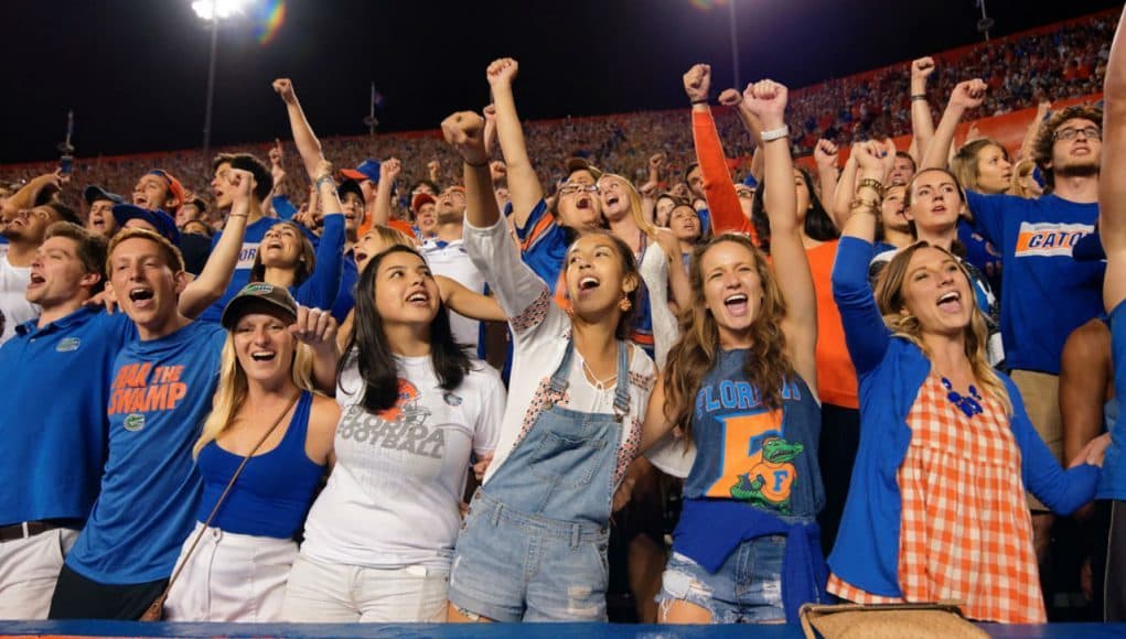 Florida Gators football fans cheer during the Ole Miss game- 1280x855