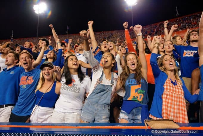 Florida Gators football fans cheer during the Ole Miss game- 1280x855