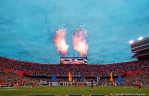 he Florida Gators football team runs out against Ole Miss- 1280x855