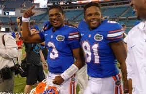 Treon Harris and Antonio Callaway walk off the field after the Florida Gators beat Georgia 27-3 on Halloween- Florida Gators football- 1280x852