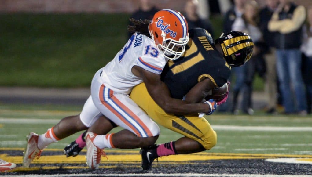 Florida Gators linebacker Daniel McMillian makes the tackle against Missouri - 1280x885