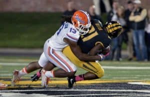 Florida Gators linebacker Daniel McMillian makes the tackle against Missouri - 1280x885