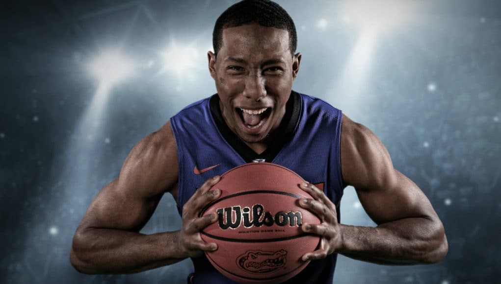 University of Florida freshman basketball player KeVaughn Allen poses for Gator Country at basketball media day- Florida Gators basketball- 1280x852
