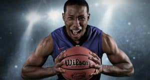 University of Florida freshman basketball player KeVaughn Allen poses for Gator Country at basketball media day- Florida Gators basketball- 1280x852