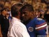 University of Florida head coach Jim McElwain embraces sophomore quarterback Treon Harris following the Florida Gators loss to LSU- Florida Gators Football- 1280x852