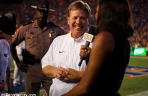 University of Florida head coach Jim McElwain talks to SEC Network's Maria Taylor after the Florida Gators win over Ole Miss- Florida Gators football- 1280x852