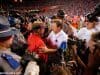 University of Florida head coach Jim McElwian greets Ole Miss head coach Hugh Freeze after Florida's 38-10 win over the Rebels- Florida Gators football- 1280x854