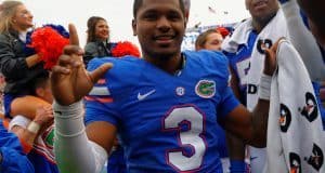 University of Florida quarterback Treon Harris celebrates a win over EKU in 2014- Florida Gators football- 1280x852