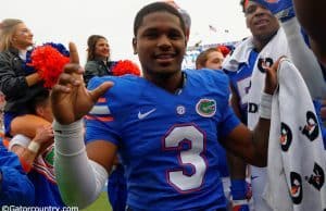 University of Florida quarterback Treon Harris celebrates a win over EKU in 2014- Florida Gators football- 1280x852