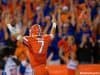 University of Florida quarterback Will Grier celebrates one of four touchdown passes against Ole Miss- Florida Gators football- 1280x852