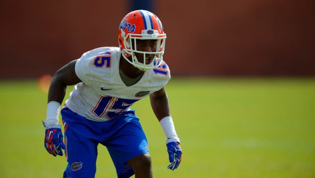 University of Florida redshirt freshman cornerback Deiondre Porter goes through drills during spring practice- Florida Gators football- 1280x852