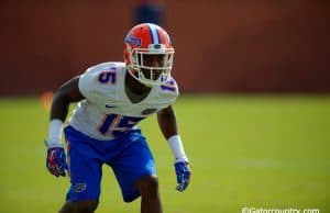 University of Florida redshirt freshman cornerback Deiondre Porter goes through drills during spring practice- Florida Gators football- 1280x852