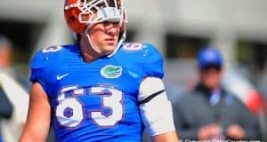 Gators Spring Practice Offensive Lineman Trip Thurman