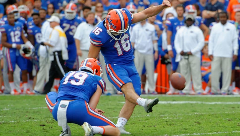 Austin Hardin misses one of his two field goal attempts against the FAU Owls- Florida Gators football- 1280x852