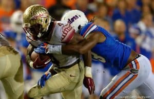 Daniel McMillian tackles Dalvin Cook in 2015- Florida Gators- 1280x851