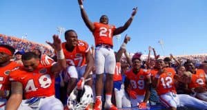 Florida Gators celebrate winning the SEC eastern division championship- 1280x855