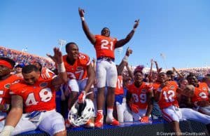 Florida Gators celebrate winning the SEC eastern division championship- 1280x855