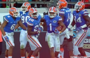 Florida Gators cornerback Vernon Hargreaves celebrates an INT- 1250x832