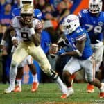 Florida Gators running back Kelvin Taylor runs against FSU in 2015- Florida Gators football- 1280x853