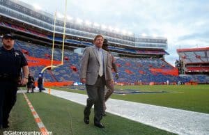 Jim McElwain takes his pre-game walk around the field at Ben Hill Griffin Stadium- Florida Gators football- 1280x852