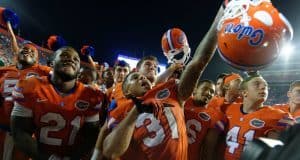The Florida Gators celebrate their win over the ECU Pirates- Florida Gators football- 1280x852