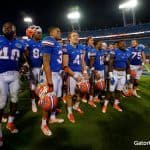 The Florida Gators football team celebrate a win over Georgia- 1280x852