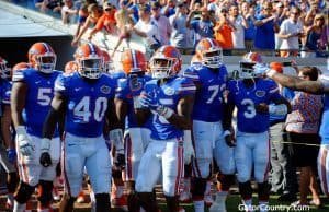 The Florida Gators football team gets ready to enter the field against Georgia - 1280x852