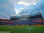 The Florida Gators walk across the filed during Gator Walk before taking on the Florida State Seminoles- Florida Gators football- 1280x852
