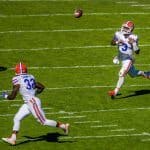 Florida Gators quarterback Treon Harris throws to Jordan Cronkrite- 1280x1106