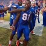 University of Florida receivers Latroy Pittman and Antonio Callaway celebrate the Florida Gators comeback win over Tennessee- Florida Gators football- 1280x852