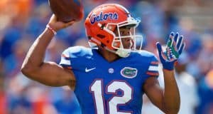 University of Florida quarterback Josh Grady warms up before the Florida Gators game against Tennessee- Florida Gators football- 1280x852