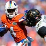 University of Florida receiver Brandon Powell carries the ball against the Vanderbilt Commodores- Florida Gators football- 1280x852