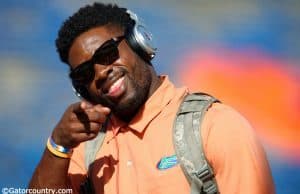 University of Florida receiver Raph Andrades walks into the stadium before the Florida Gators homecoming game against Vanderbilt- Florida Gators football- 1280x852