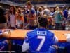 University of Florida redshirt freshman quarterback Will Grier signs autographs for fans during Florida Gators football fan day- Florida Gators football- 1280x854