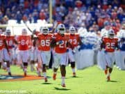 University of Florida running back leads the Florida Gators out on to the field against the Vanderbilt Commodores- Florida Gators football- 1280x852
