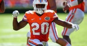 University of Florida safety Marcus Maye celebrates a tackle against the Vanderbilt Commodores- Florida Gators football- 1280x852